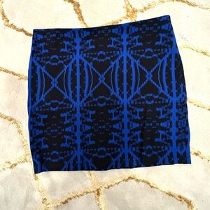 Express Blue Patterned Women's stretch mini Skirt